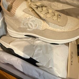 Chanel Women's Cream Sneakers